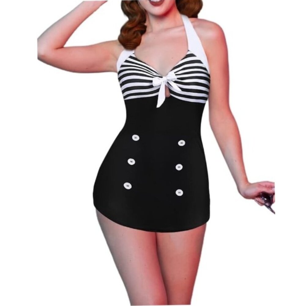Ekouaer Womens One Piece Vintage Bathing Suit Size XXL NWT